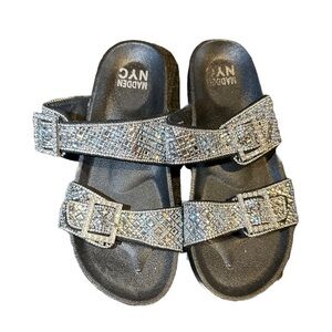 Madden NYC Embellished Black Sandal